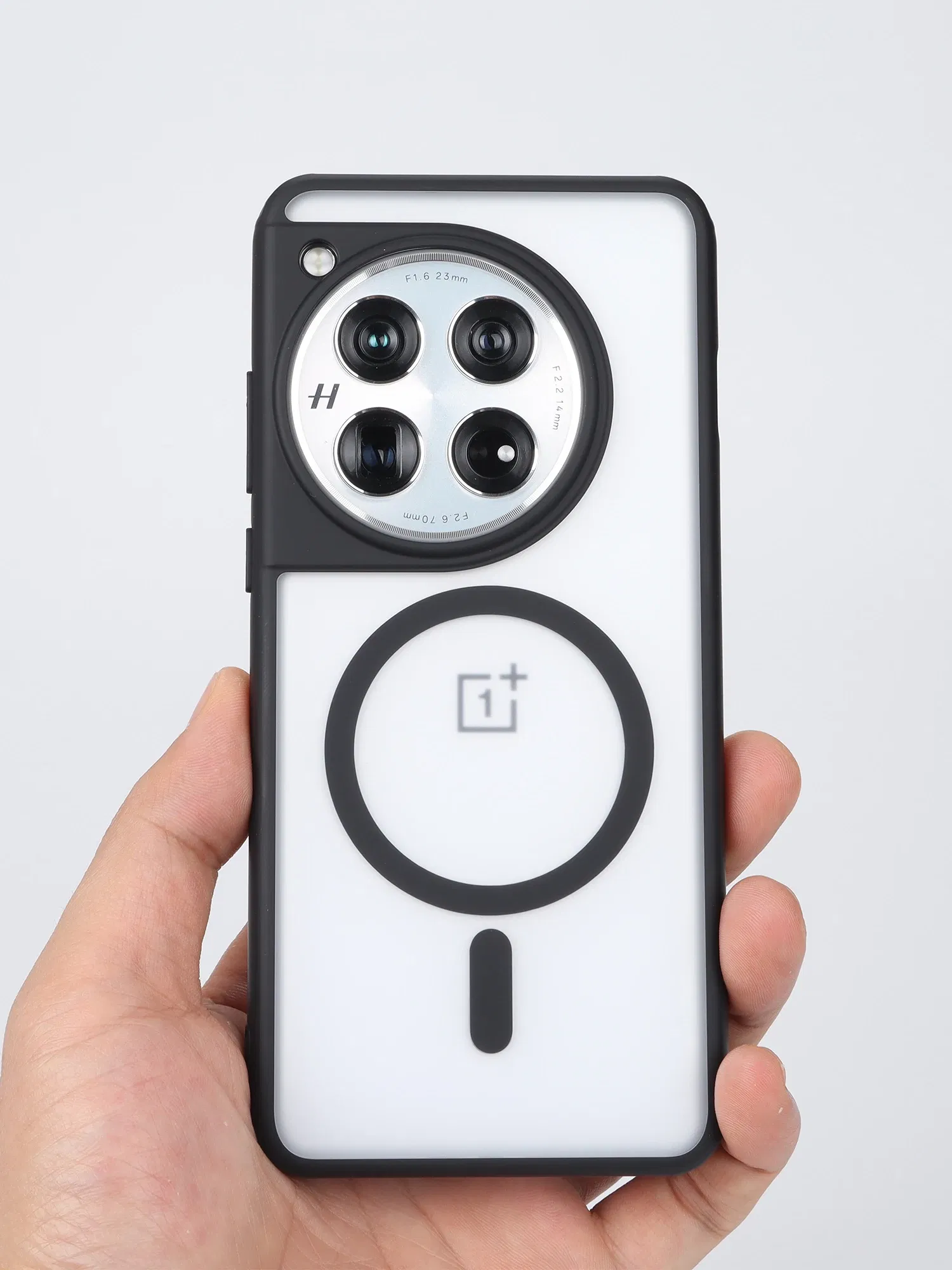 Color: black, Material: ABS - Magnetic Case For OPPO One Plus 12 One Plus 13 Shockproof Magsafe Wireless Charging Clear Phone Cover