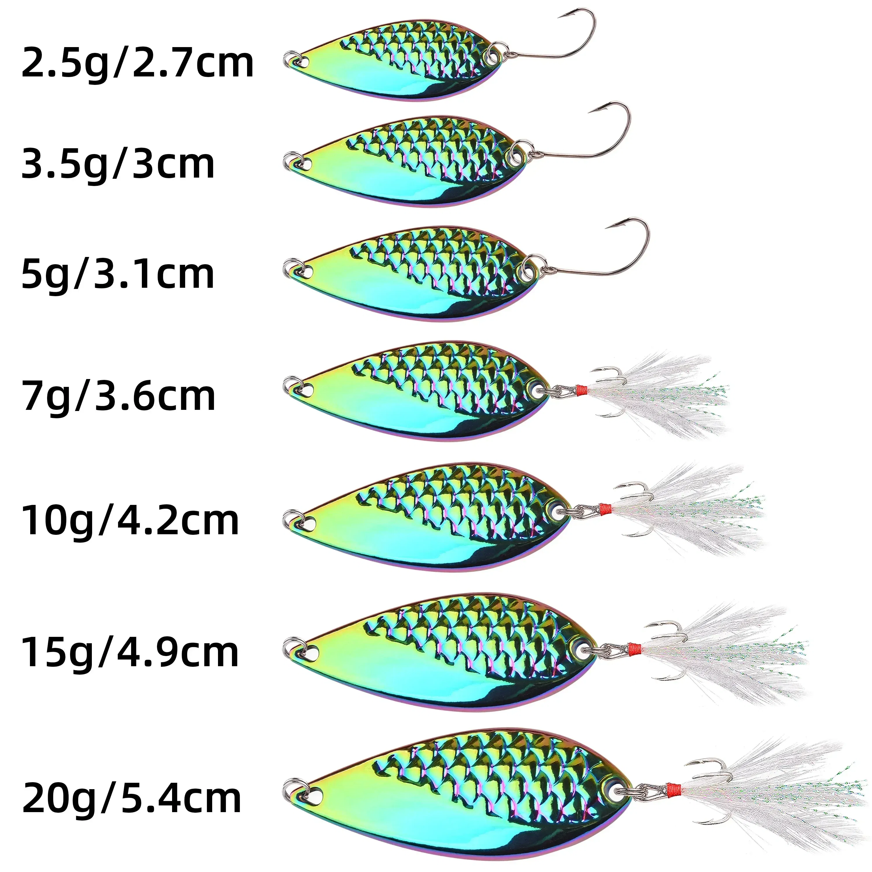 Color: Matcha color - Metal Spoon Sequin Fishing Lure 2.5g 3.5g 5g 7g 10g 15g 20g Pesca Leech Jig Wobbler Crankbaits for Fly Fishing Hard Baits Lures