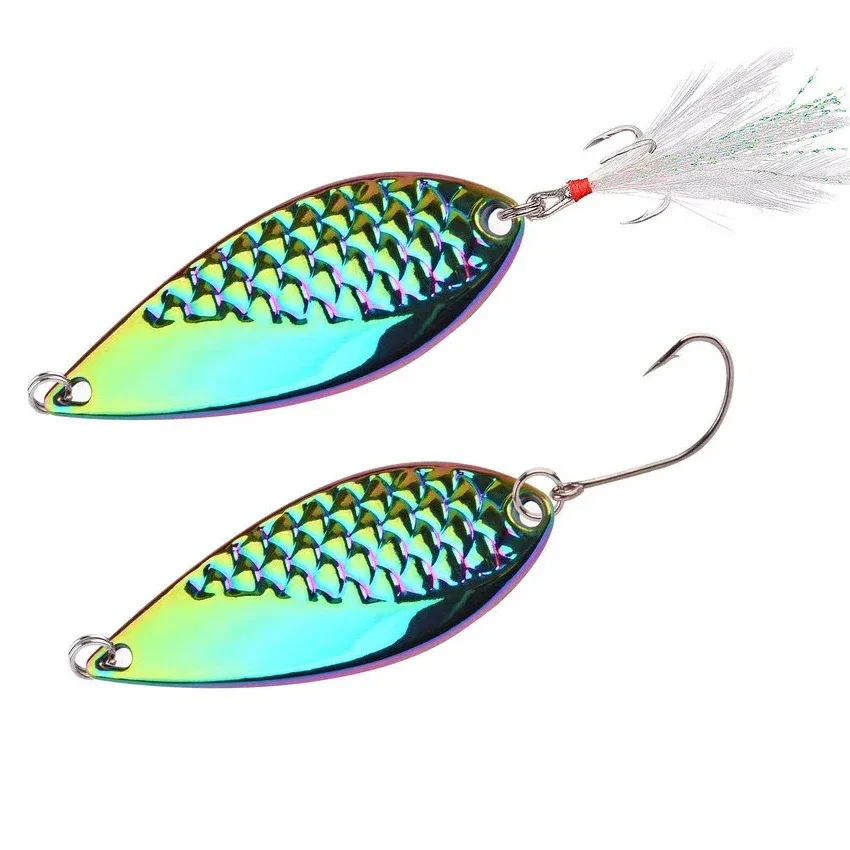 Color: Matcha color - Metal Spoon Sequin Fishing Lure 2.5g 3.5g 5g 7g 10g 15g 20g Pesca Leech Jig Wobbler Crankbaits for Fly Fishing Hard Baits Lures