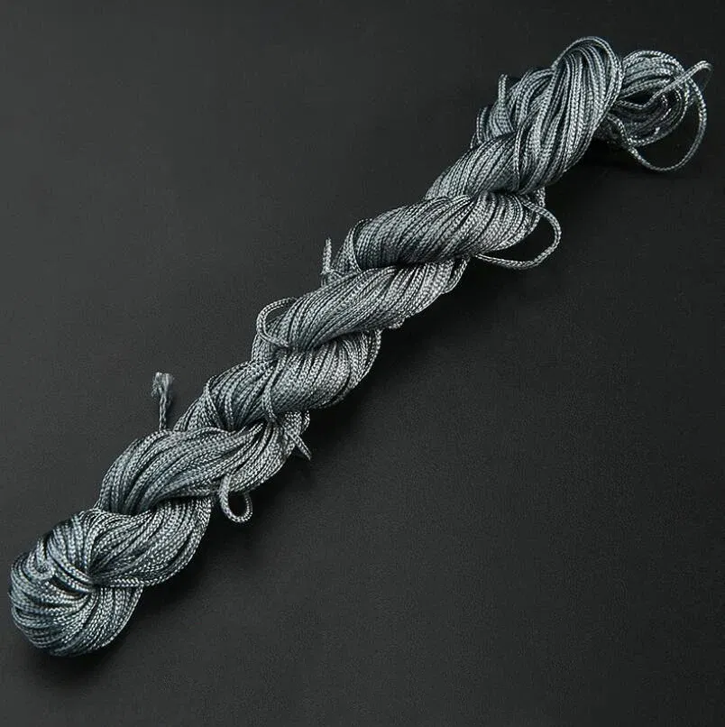 Color: MULTI - 24m Polyester Braided Jade Thread For DIY Handmade Necklace Bracelet Trinket Pendant Braided Accessories Jewelry Making Finding