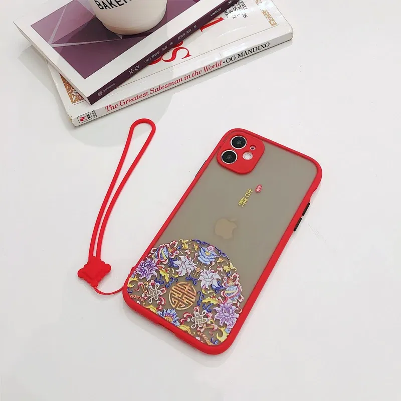 Color: Red / Pink - Chinese knot silicone rope liquid short Cell Phone Lanyard Holder Phone Wrist Straps U disk sling silicone mobile phone rope