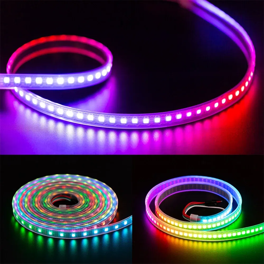 Emitting Color: Emitting Color3, Color: Red - 1m/2m/5m WS2812B ECO 30/60/100/144 pixels/leds/m TV RGB Led Strip Light WS2812 IC Individually Addressable Black/White PCB DC5V