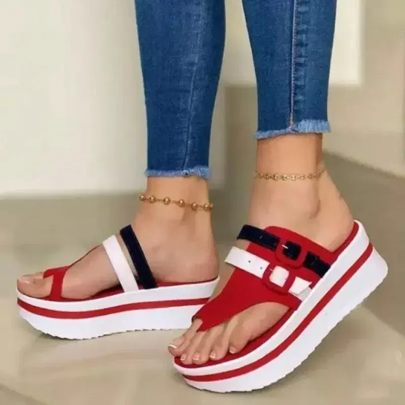 Color: Beige, Shoe Size: 38 - 2024 summer new pointed sponge cake and pointed sandals women's round toe women slippers  sandal  luxury sandals