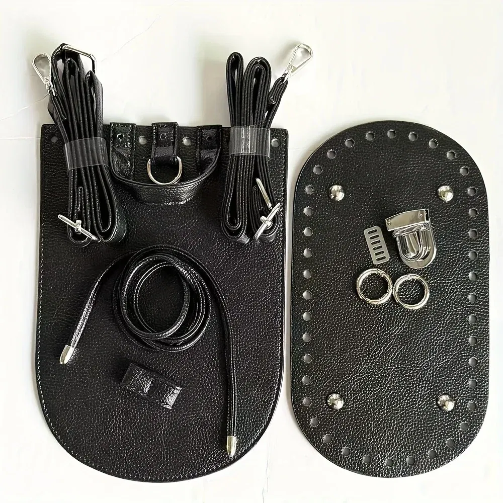 DIY Weaving PU Leathercraft Backpack Kit- lychee PU Leather Texture Handmade Knitting Bag Bottom Flap Set hand-woven Bag Materia