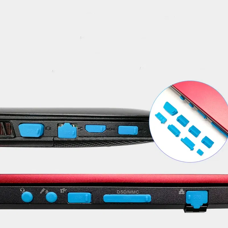 Color: Red - 16pcs/set Colorful Silicone Anti Dust Plug Cover Stopper Dust Plug Laptop Dustproof USB Port RJ45 Interface waterproofCover