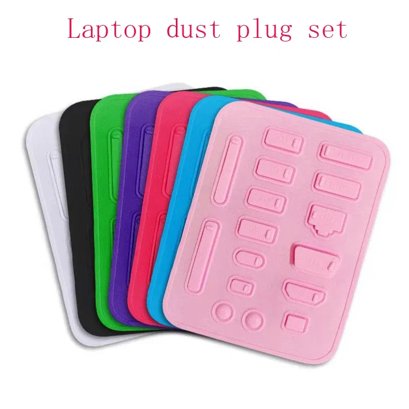 Color: Red - 16pcs/set Colorful Silicone Anti Dust Plug Cover Stopper Dust Plug Laptop Dustproof USB Port RJ45 Interface waterproofCover
