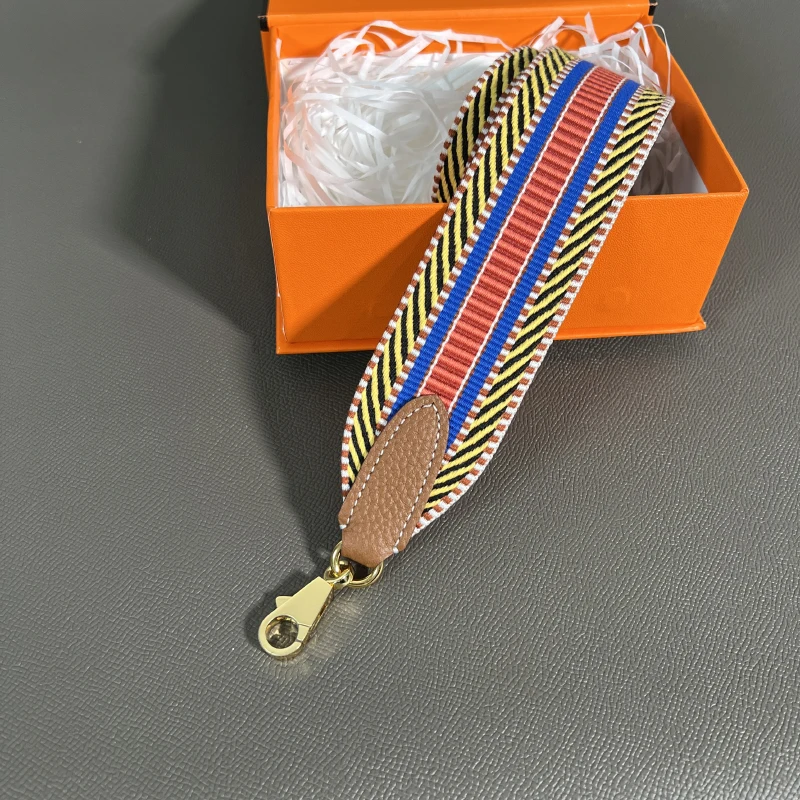 Color: green, Size: M - Herbag Evelyn Replacement Shoulder Strap Gold Togo Cowhide Woven Canvas 5cm Wide Hand-Sewn