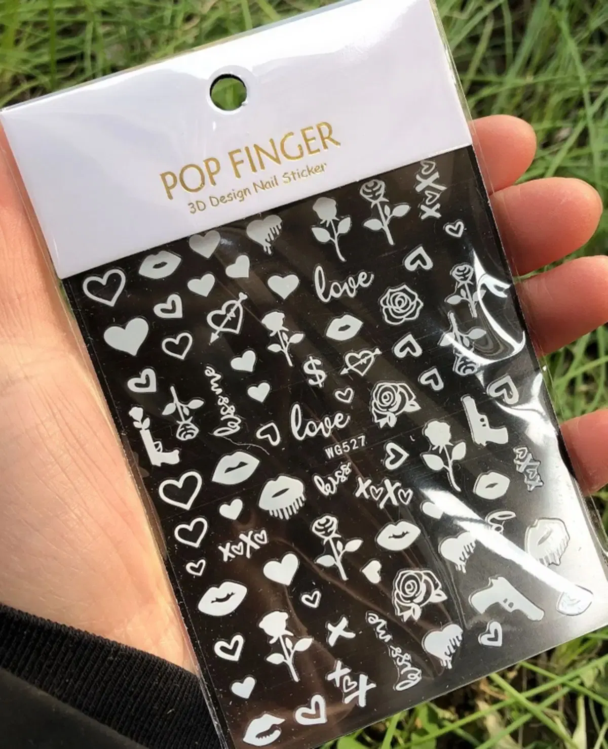 Color: NUDE - 1PCS New English Alphabet Nail Stickers Multi-Color Laser Reflective Nail Slider Art Cool Text Nail Kit