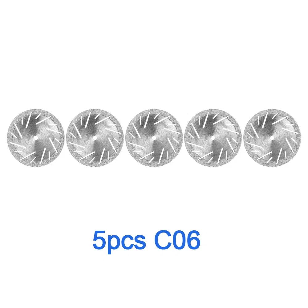 Color: Pink - 5 Pcs Dental Lab 0.20mm Ultra-thin Diamond Cutting Disc Double Sided Disk For Separating Polishing Ceramic Crown Plaster