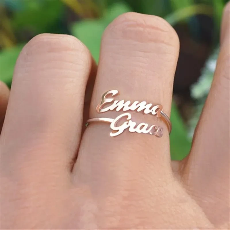 Personalised Custom Double Names Ring