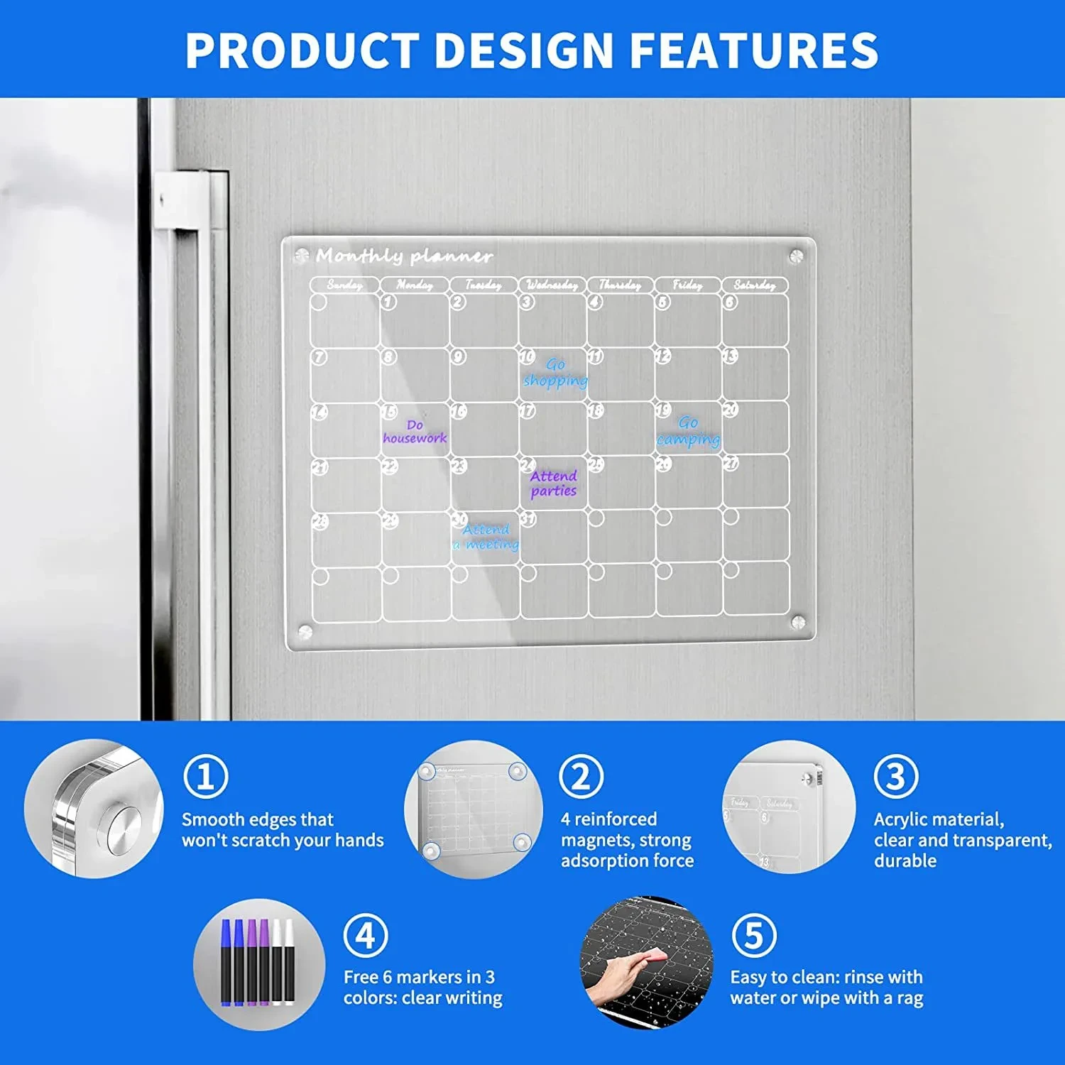 Dry Erase Magnetic Calendar Kit