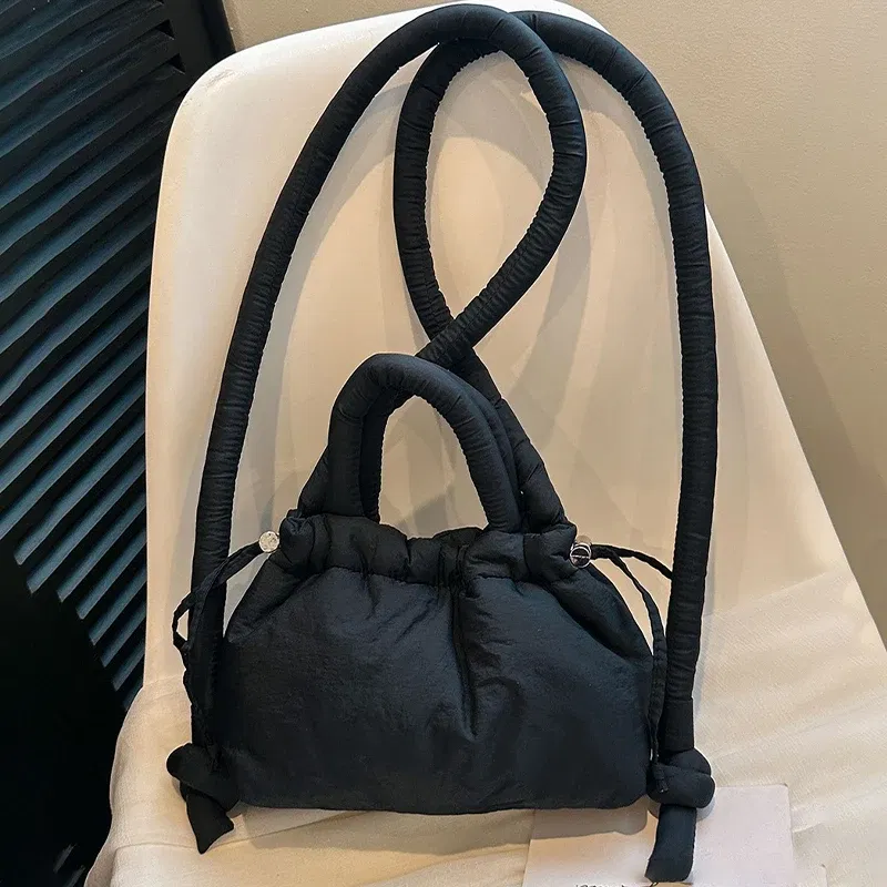 Color: SKY BLUE, Ships From: CHINA - Fashion Small Puffer Tote Bag Designer Padded Women Shoulder Bags Nylon Down Cotton Crossbody Bag Mini Lady Handbags 2024 Trend