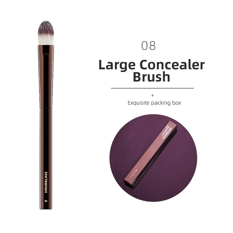 Handle Color: PURPLE - Hourglass Makeup Brushes Powder Foundation Concealer Blusher Bronzer Eye Shadow Eyebrow Eyeliner Sculpting Brush