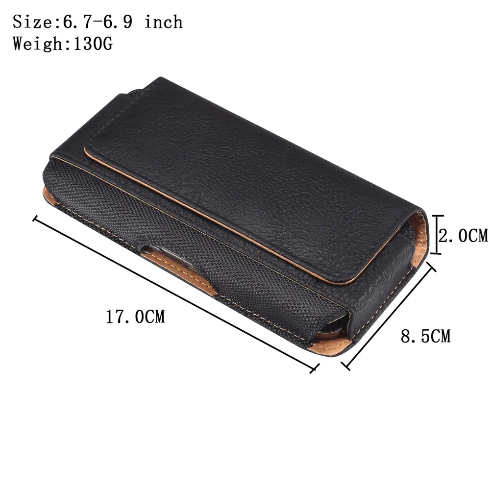 Color: black, Material: Cotton Fabric - Universal Leather Men Waist Bag For iPhone 15 14 13 12 Pro Max Samsung Galaxy S23 S22 Huawei Xiaomi Mobile Phone Belt Clip Cases