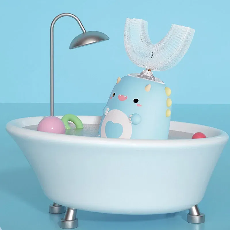 Color: PURPLE - Kids U-shaped Sonic Electric Toothbrush Children Silicon Toothbrush 360 Degrees Smart Tooth Brush Teeth Whitening for Waterproof