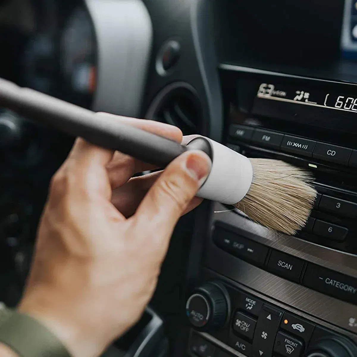 Color: Black - Car Detailing Brush Set Car Cleaning Brushes Sponges Towels for Car Air Vents Rim Cleaning Dirt Dust Clean Tool Wash Accessories