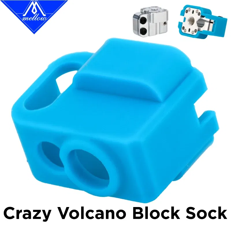 Color: black, Size: 0.5mm - Mellow NF Crazy Volcano Silicone Socks For High Flow 3D Printer Crazy Volcano Heat block Temperature Protection