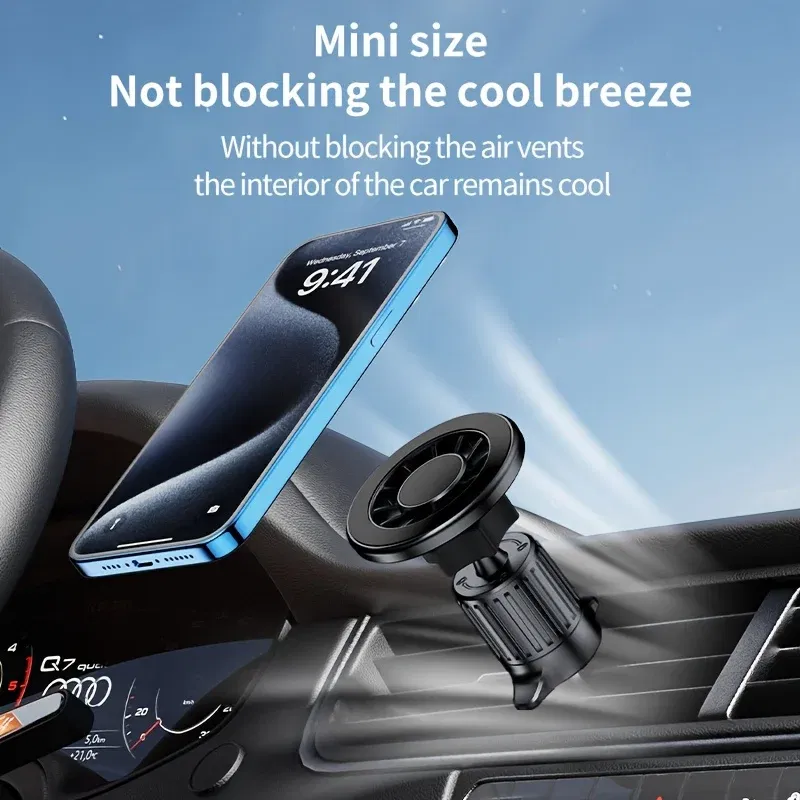 Color: black - Universal Magnetic Car Mount for MagSafe Magnet Car Air Vent Cell Phone Clip GPS Stand for iPhone 15 14 13 Series Huawei Xiaomi