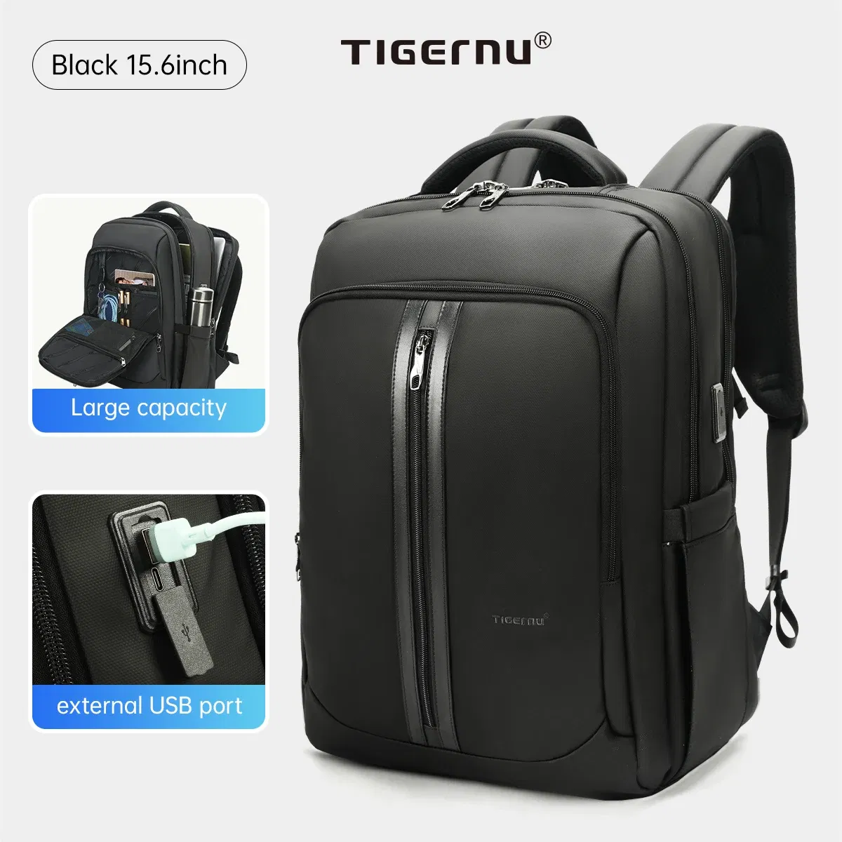 Color: black, Ships From: CHINA - Tigernu Backpacks For Men Bags For Business Backpack 15.6 17inch Laptop Backpacks Male Travel Backpack Bags Schoolbags Knapsack