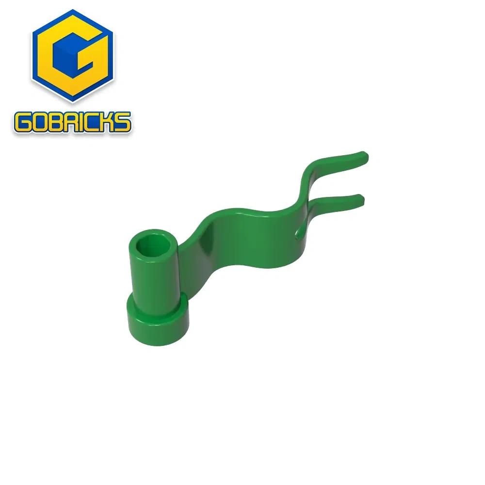 Color: Dark Khaki - Gobricks GDS-M204 Flag 4 x 1 Wave Right compatible with lego 4495 4495b pieces of children building block