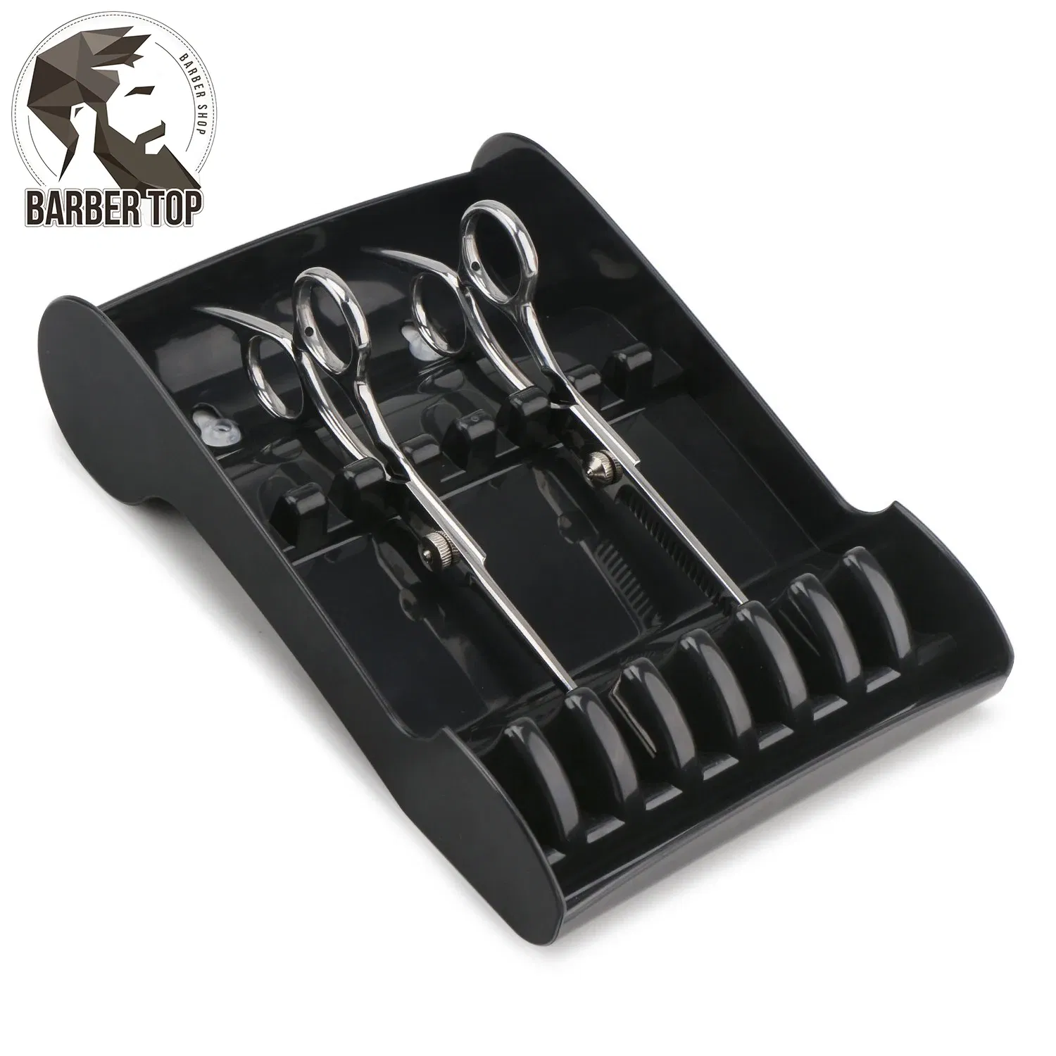 Hair Salon Shear Holder Professional Black Hair Cutting Scissors Rack for Stylist Barbershop Scissors Organizer Styling Tools