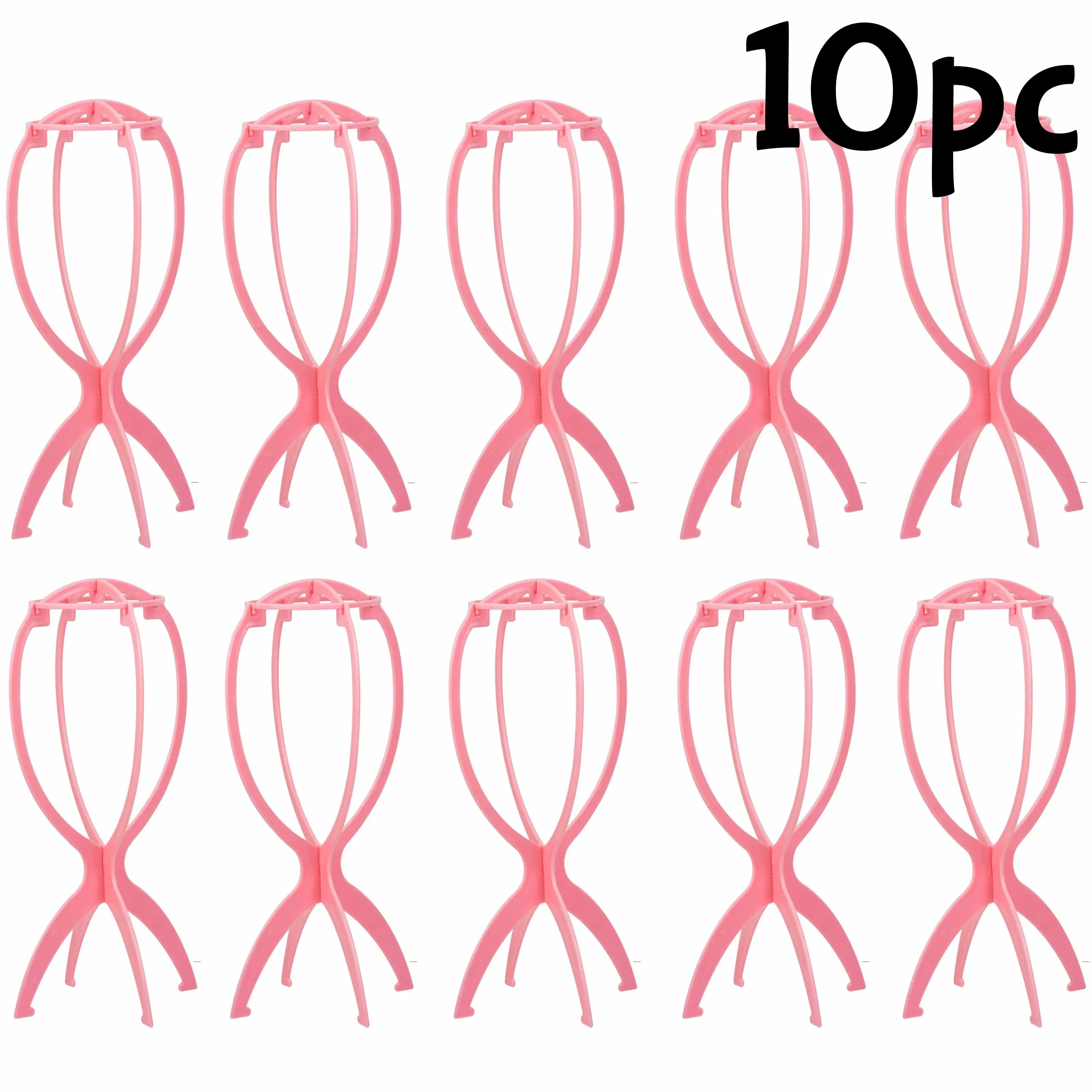 Color: Brushed - 10pcs Wig Stand Durable Easy Assembly Wig Cap Holder Portable Plastic Hair Hat Displaying Stand Ideal for Home Salon Travel Use