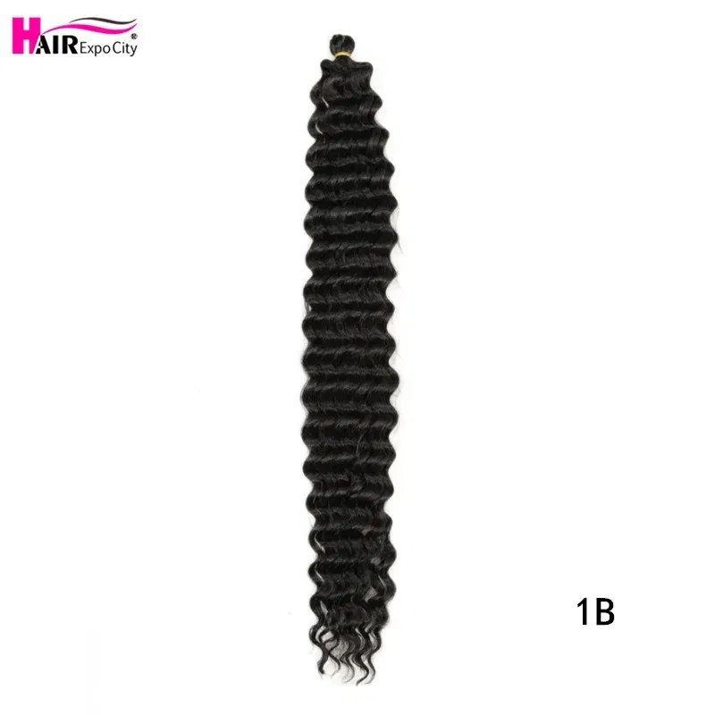 Color: #1B, Ships From: CN, Stretched Length: 22inches, Bulk Buy: 1Pcs/Lot - 22-28 Inch Freetress Deep Twist Crochet Hair Natural Synthetic Braids Hair Ombre Crochet Braiding Hair Extensions Hair Expo City