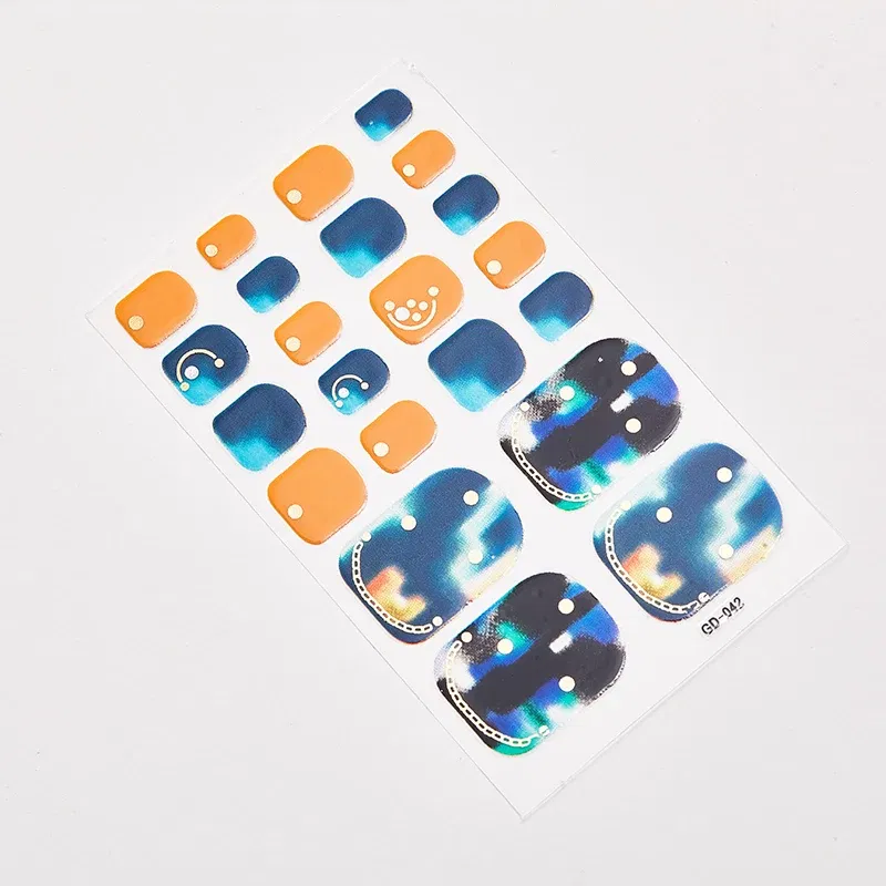 Color: Grey green - 22 Tips/Sheet Nail Tape Loveliness Nail Art Stickers Designed  Nailart Sticker Nail Strips Designer Nail Decals Nailart Shiny