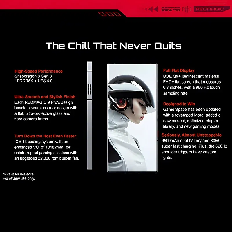 Color: Red, Ships From: CHINA, Bundle: Bundle 2 - Original Global Version RedMagic 9 Pro 5G Phone 6.8" Q9+ Full Flat FHD+ Gaming Phone Snapdragon 8 Gen 3 6500mAh 50MP NFC