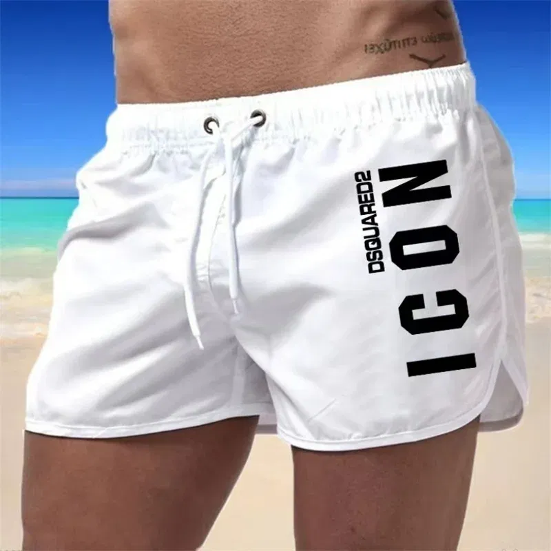 Color: Pink, Size: XXXL - Summer men's luxury beach pants clothing quick dry gym jogging sexy shorts vacation casual swimming trunks