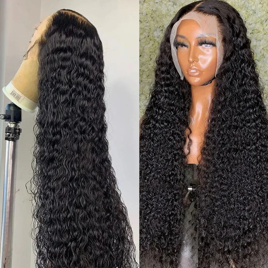Stretched Length: 40inches, Density: 180%, Ships From: CHINA, Lace Size: 13x4 - hd lace wig 13x6 human hair Curly Wig For Women choice Pre Plucked 30 40 Inch Loose Deep Wave Water wave Frontal Wigs