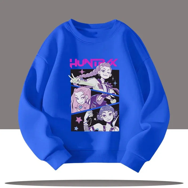 Color: Khaki, Kid Size: 5 - Children's Clothing K-pop Demon Hunters Cartoon Print 3-12 Year Old New Style Kids Round-neck Sport Shirt Cute Girl Casual Top