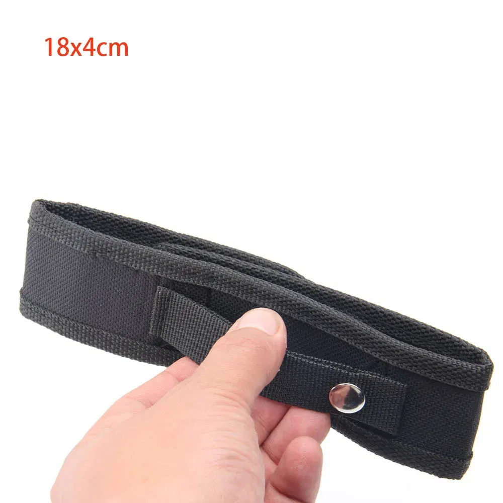Color: Light Grey - 1PC 12/14/16.5/18cm Nylon Holster Holder Adhesive Belt Pouch Case for LED Flashlight Torch Universal Portable Holster