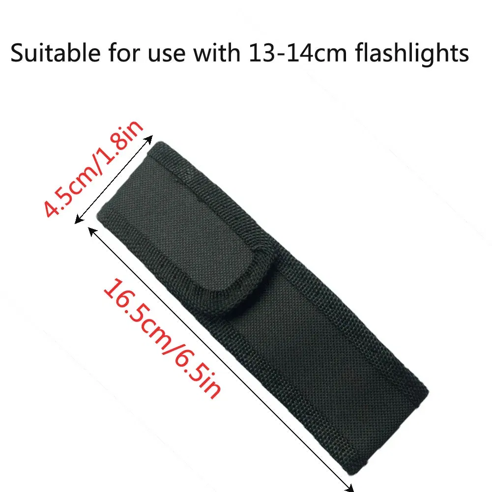 Color: Light Grey - 1PC 12/14/16.5/18cm Nylon Holster Holder Adhesive Belt Pouch Case for LED Flashlight Torch Universal Portable Holster