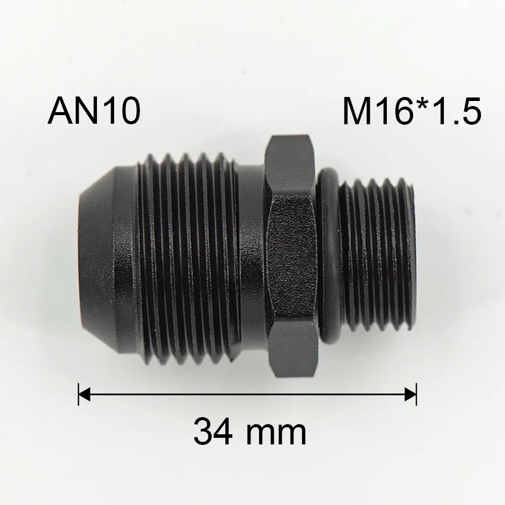Color: GRAY - Aluminum Straight Adapter Oil Cooler Fitting AN10 To M16*1.5, AN10 To M18*1.5,AN8 AN10 To M12*1.25