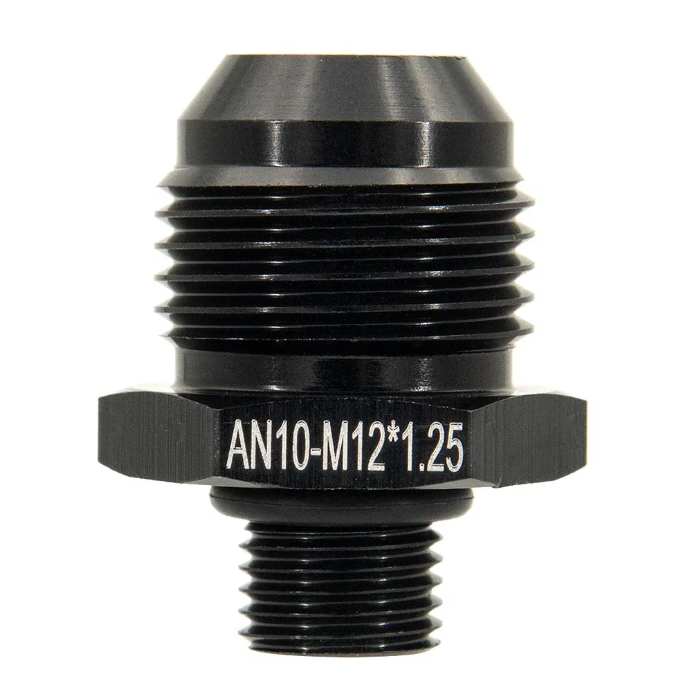 Color: GRAY - Aluminum Straight Adapter Oil Cooler Fitting AN10 To M16*1.5, AN10 To M18*1.5,AN8 AN10 To M12*1.25