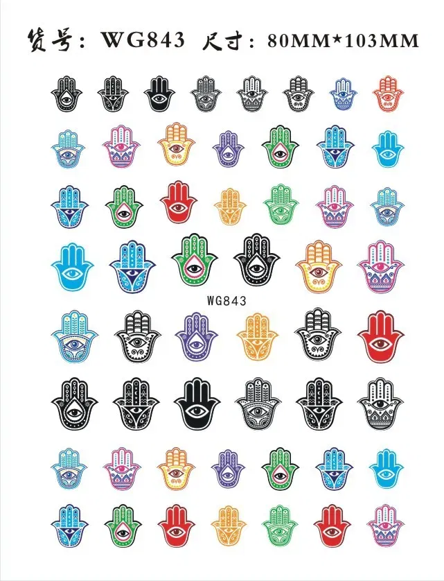 Color: Fuchsia - 1Pc Christmas Stickers Santa Claus Snowflake Decals Catoon Image Muti- Pattern New Year Halloween Nail Art Stickers for Manicure