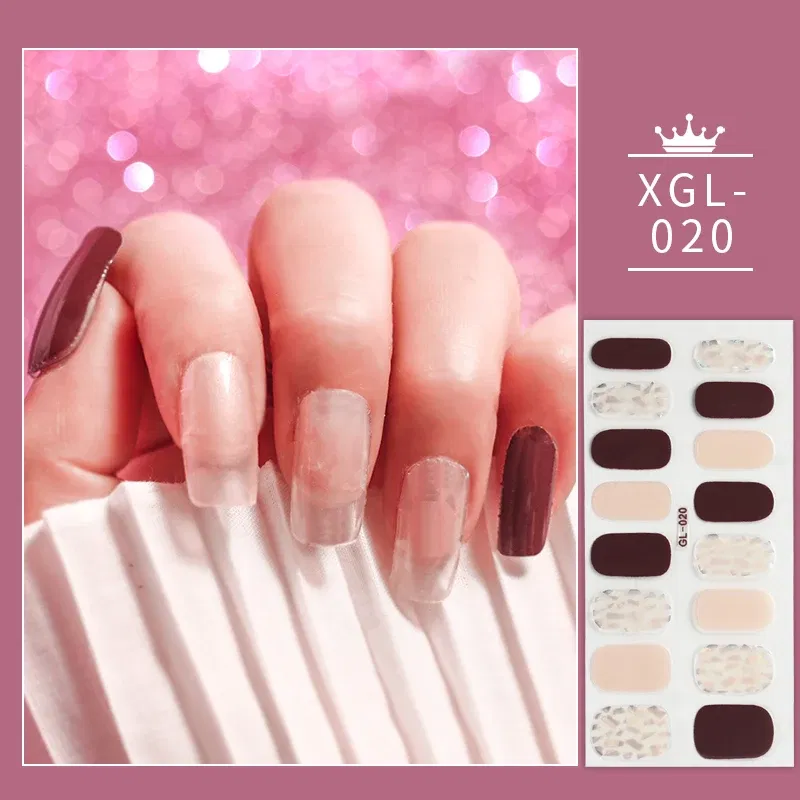 Color: transparent - Shiny New Year Nail Sticker Self Adhesive Decor Sticker Nail Wraps Glitter Nail Polish Sticker Waterproof Christmas Nail Sticker