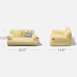 Sofa Shaped Cat Bed - Plush - Pink - Yellow - 4 Colors