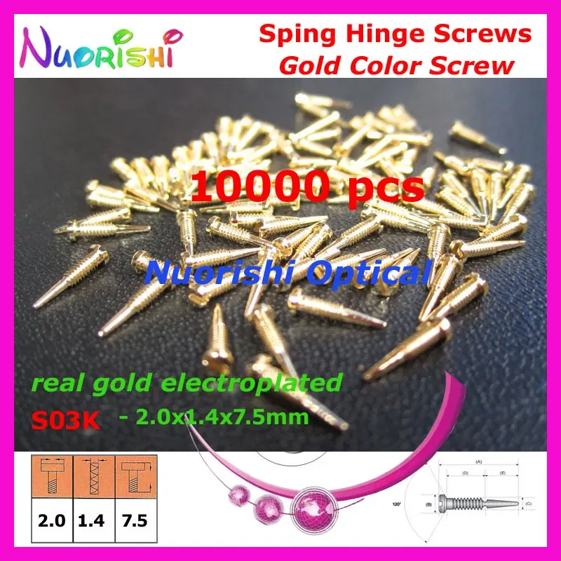 Frame Color: Orange - 10000pcs Gold or Silver Glasses Eyewear Eyeglasses Spectacle Spring Hinge Screws S03 Free Shipping