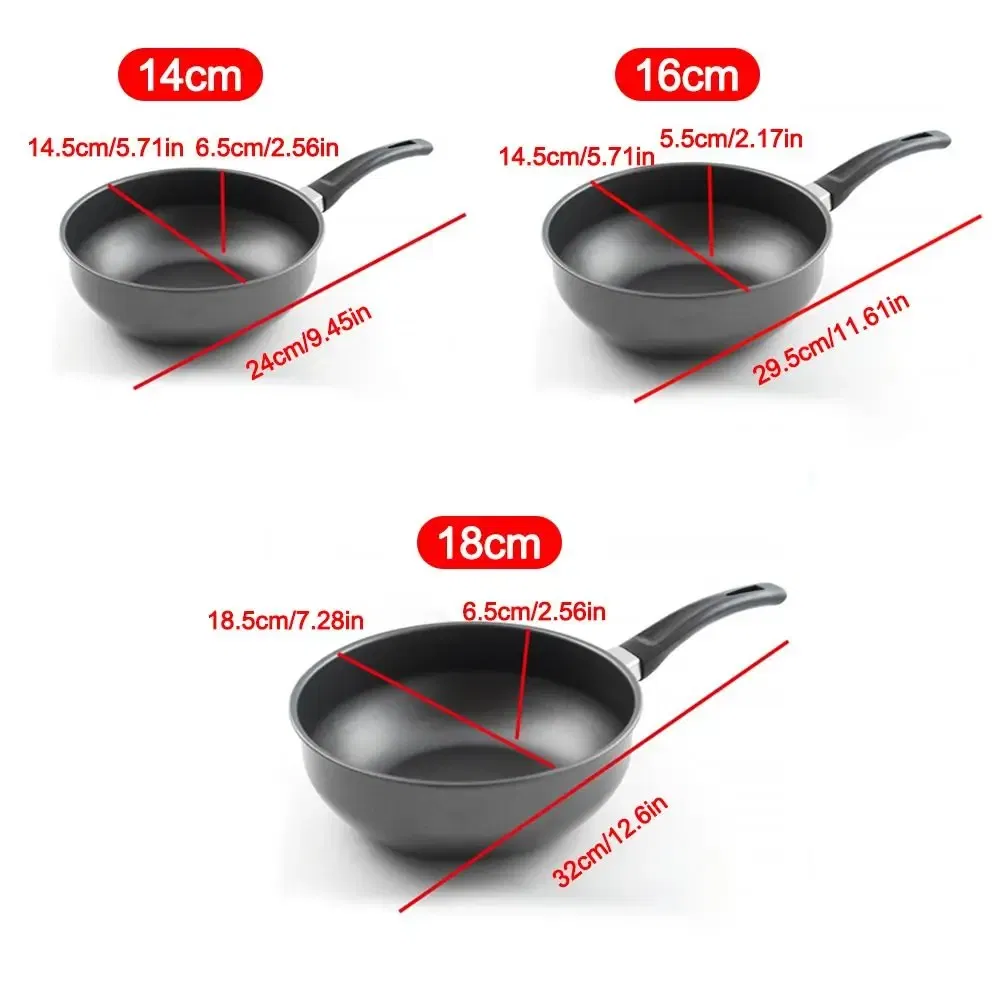 Color: Red - Frying Pan Mini Cooking Omelette Pans Non-stick Iron Pancake Egg Fryer With Long Handle Kitchen Gadgets