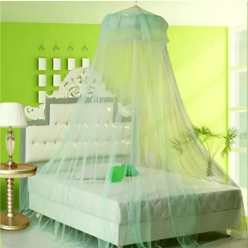 Color: Blue - Princess Style Mosquito Net Mesh Hung Dome Home Canopy Mosquito Mesh Bedding Net Home Supplies