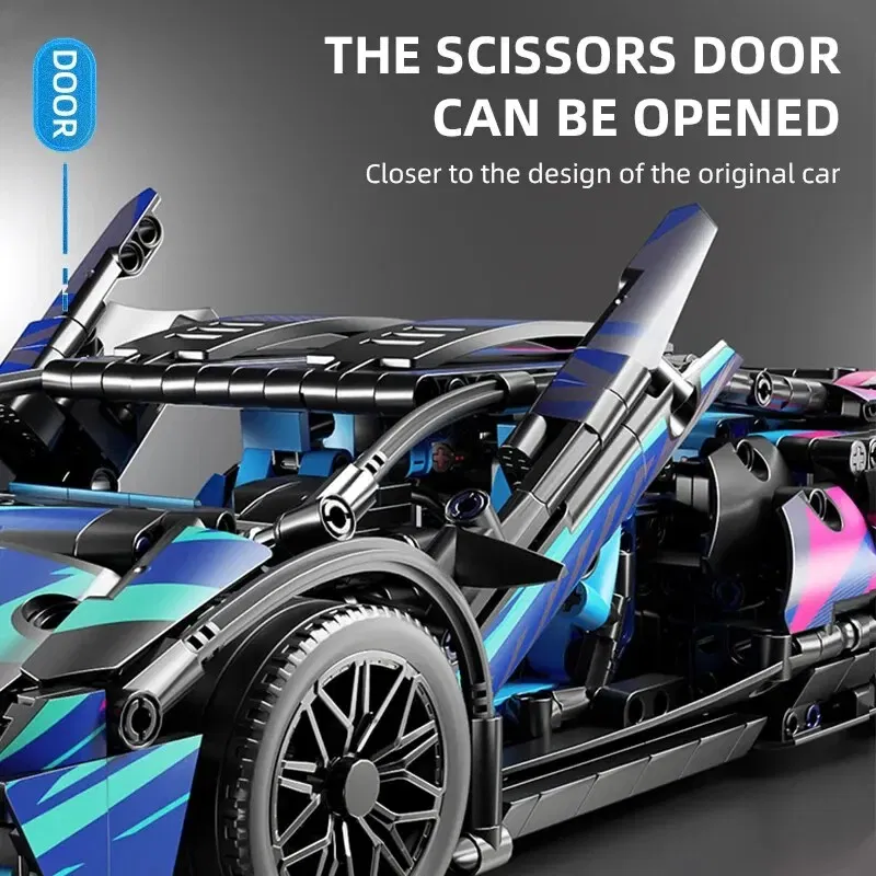 Color: Red - 67128 Cars 1314PCS Building Kits for Adults, 1:14 Scale Super Car Building Block Remote Control Car Building Kits for Men Teen