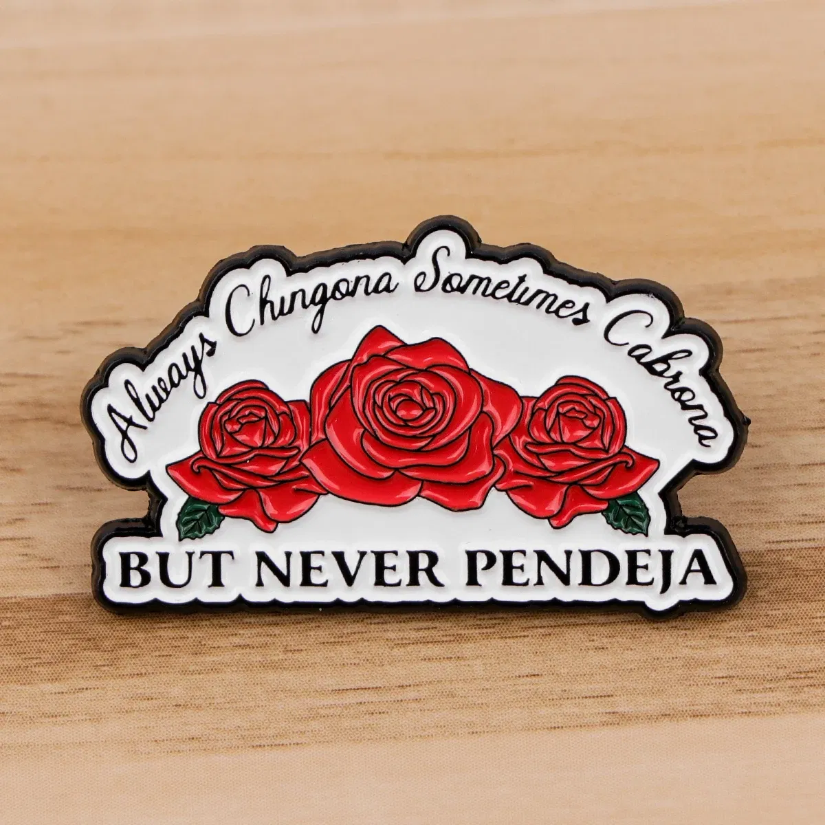 Metal color: Antique Silver Plated, Color: WHITE, Main Stone Color: WHITE - Rose Enamel Pin Lapel Pins Badges on Backpack Women Funny Quotation Brooch Clothes Jewelry Fashion Accessories Gift