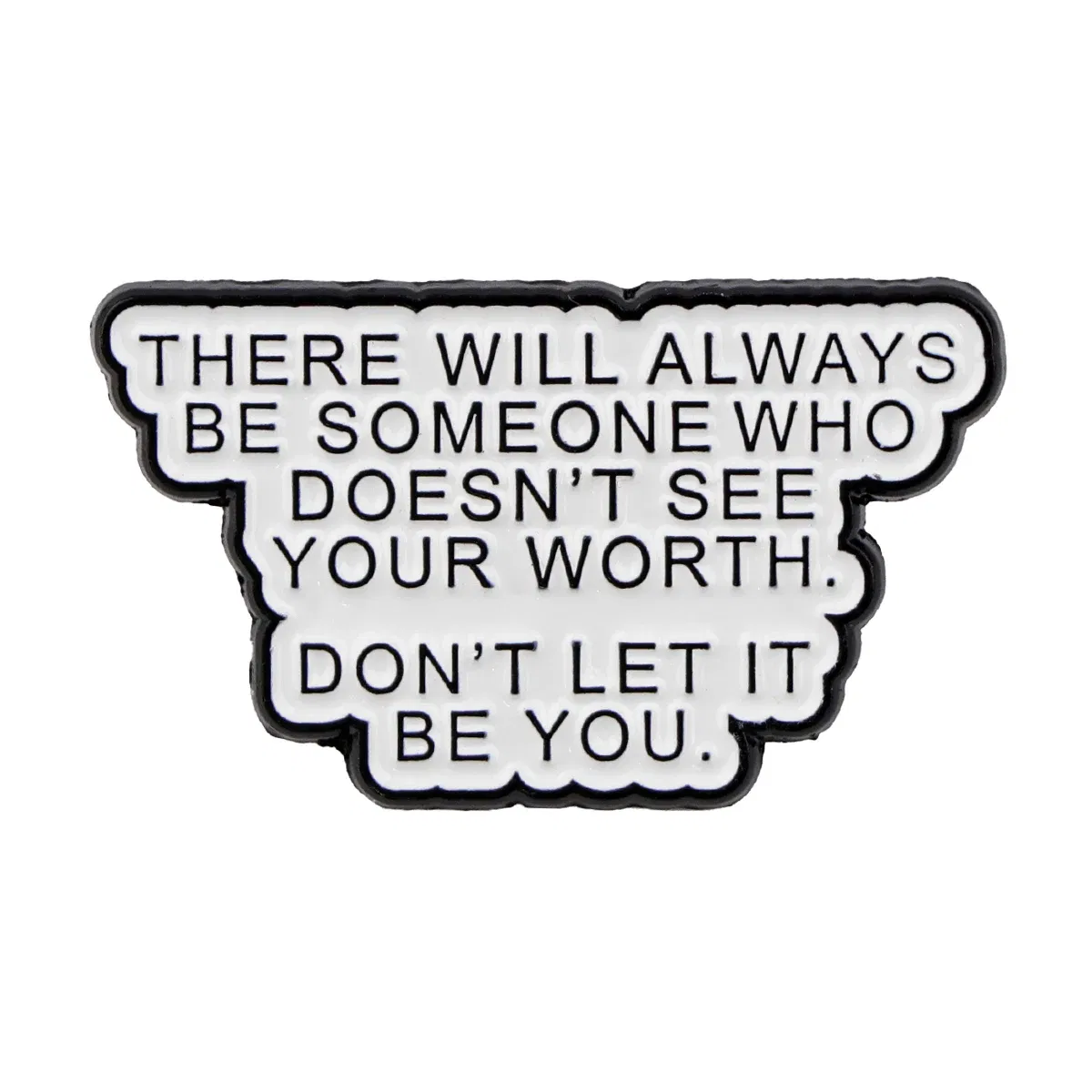 Metal color: Antique Silver Plated, Color: WHITE, Main Stone Color: WHITE - Rose Enamel Pin Lapel Pins Badges on Backpack Women Funny Quotation Brooch Clothes Jewelry Fashion Accessories Gift