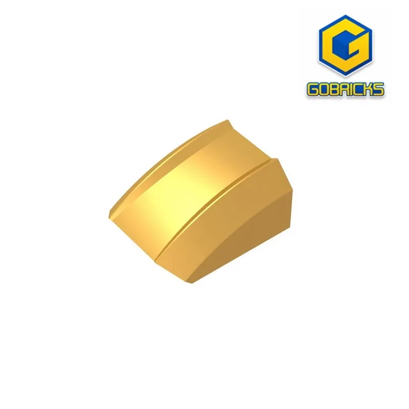 Color: light yellow - Gobricks GDS-1015 Slope, Curved 2 x 2 Lip compatible  30602 47904 pieces of children's DIY