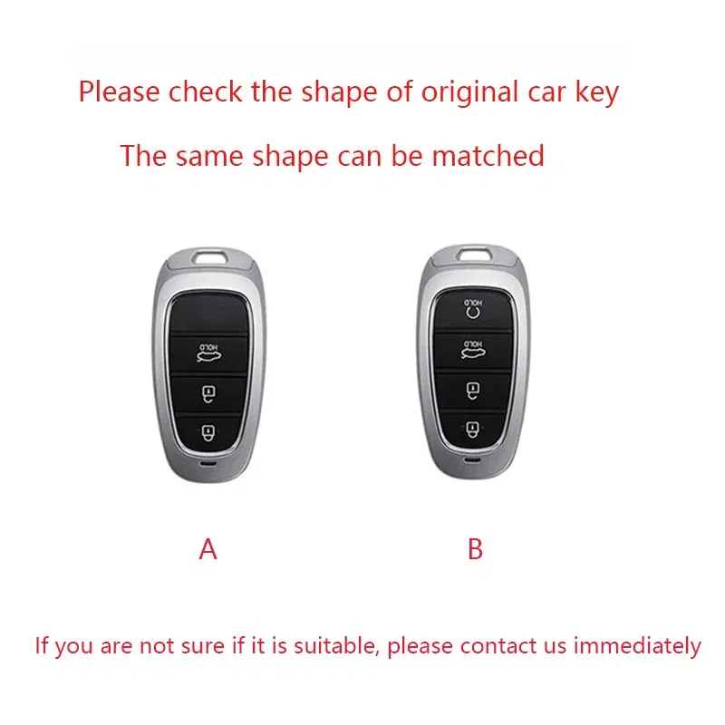 Color Name: PURPLE - New Auto Alloy Car Key Case Cover Fob for Hyundai Solaris Sonata Hybrid NEXO NX4 New Grand Santa Fe Tucson 2020-2024 Accessories