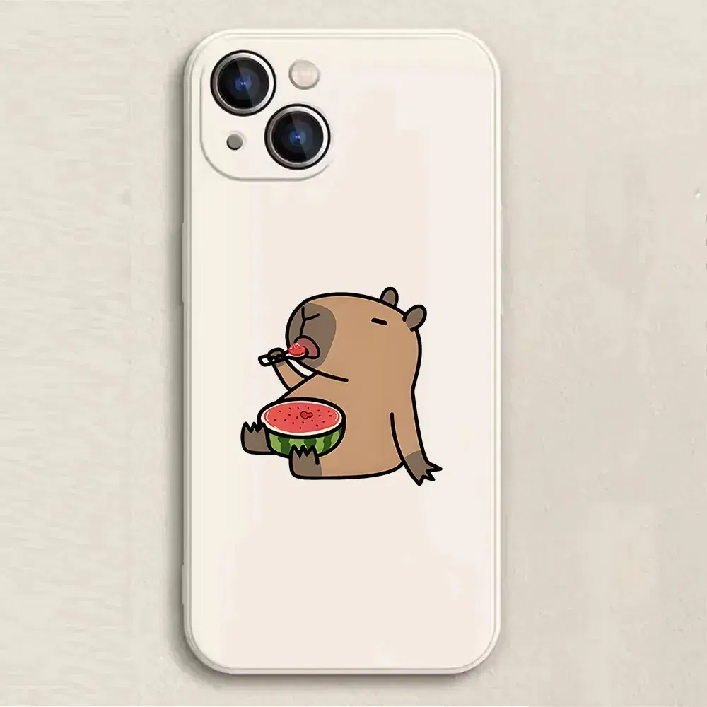 Color: Blue, Material: Silicon - Cartoon Animal Capybara Phone Case For Samsung Galaxy S10 S20 S21 S22 S23 S24 FE Plus Ultra Note 20 Couple Paired Silicone Cover