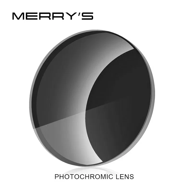 Lenses Color: black, Lens Index: 1.61 - MERRYS Photochromic Series 1.56 1.61 1.67 Prescription CR-39 Resin Aspheric Glasses Lenses Myopia Sunglasses Lens