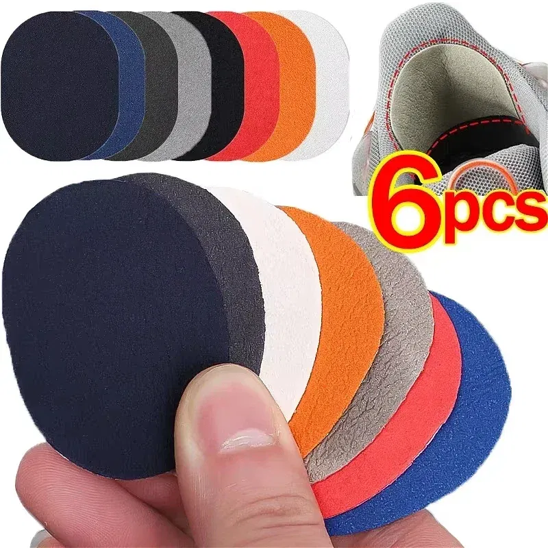 Color: black - 6pcs Heel Wear Repair Shoe Patch Stickers Unisex Anti-Wear Heel Protector Adhesive Patch Repair Shoes Heel Sneakers Protector
